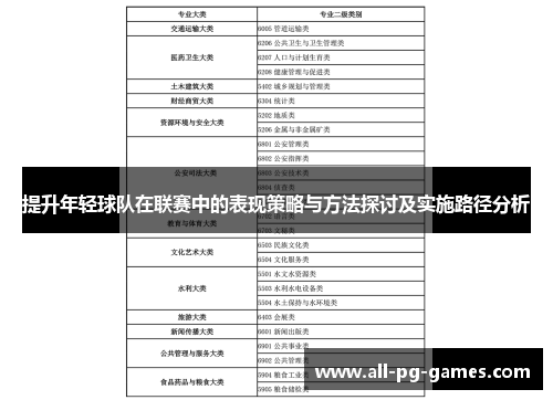 提升年轻球队在联赛中的表现策略与方法探讨及实施路径分析